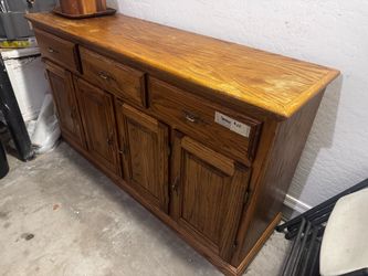 Oak Wood Buffet Sideboard Cabinet