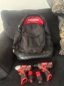 Milwaukee M12 Drill and Impact Driver Combo with Milwaukee backpack