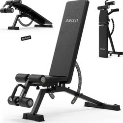 Adjustable Weight Bench, Workout Bench Press Weight Bench with Removable Leg Support, Black