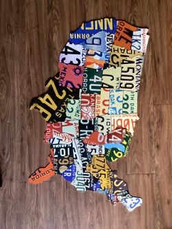 USA metal tag wall Art
