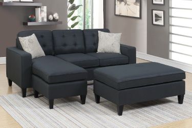 New Sectional with Storage Ottoman