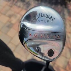 CALLAWAY BIG BERTHA 5 FAIRWAY WOOD graphite Flex RH nice grip winn dritac oversize