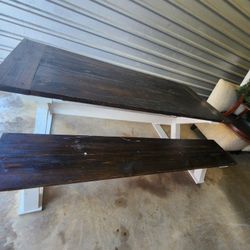 Custome Farmhouse Table W/2 Benches