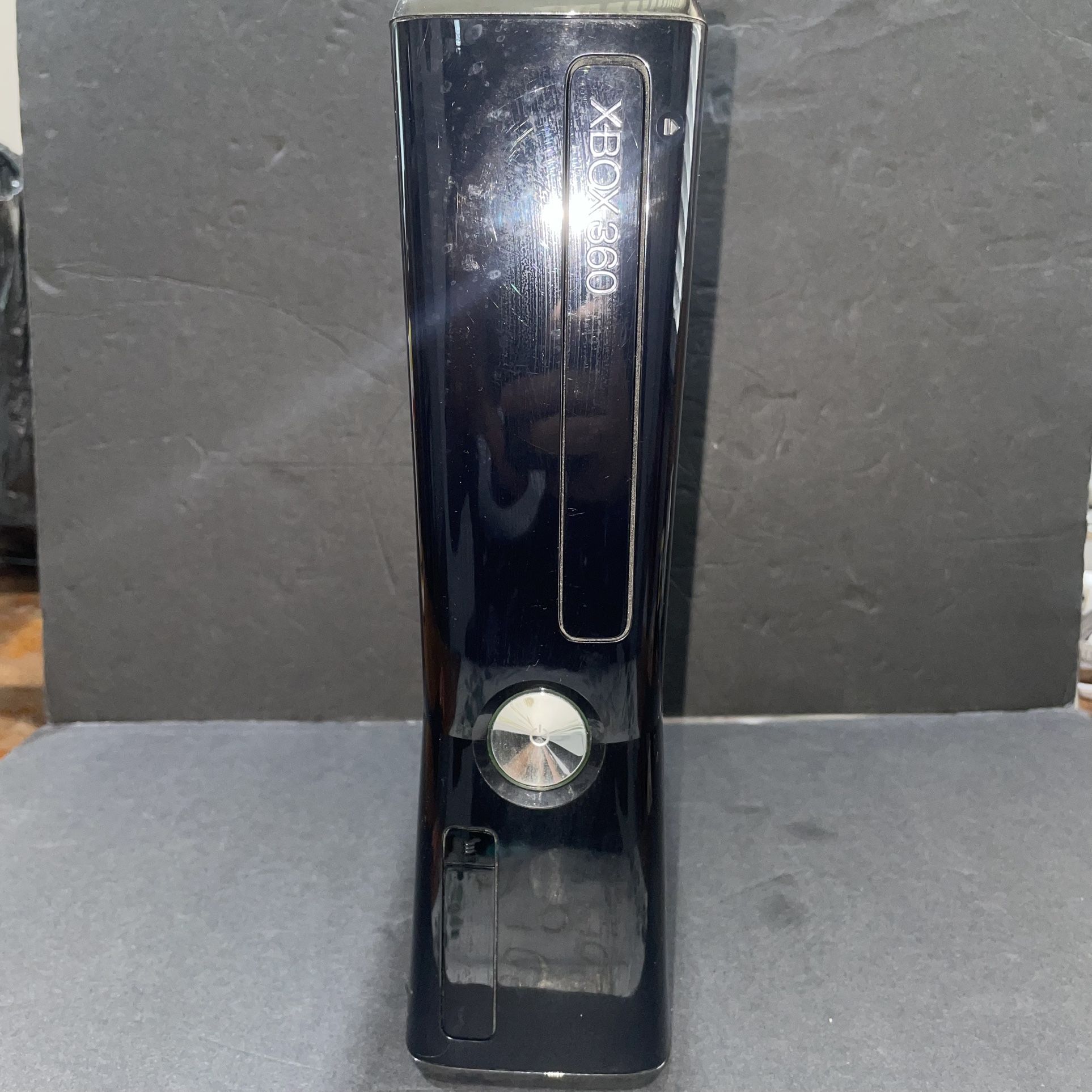 Xbox 360 Slim Glossy Black Console Only For Repair Or Parts