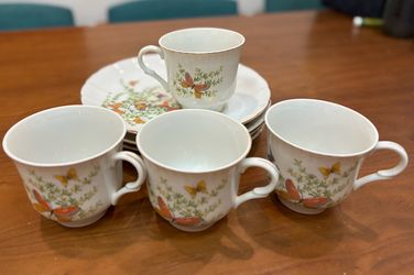 Shafford “Ecstasy” Vintage Japanese porcelain . Cup & plates/cup saucer set (4) Made in Japan