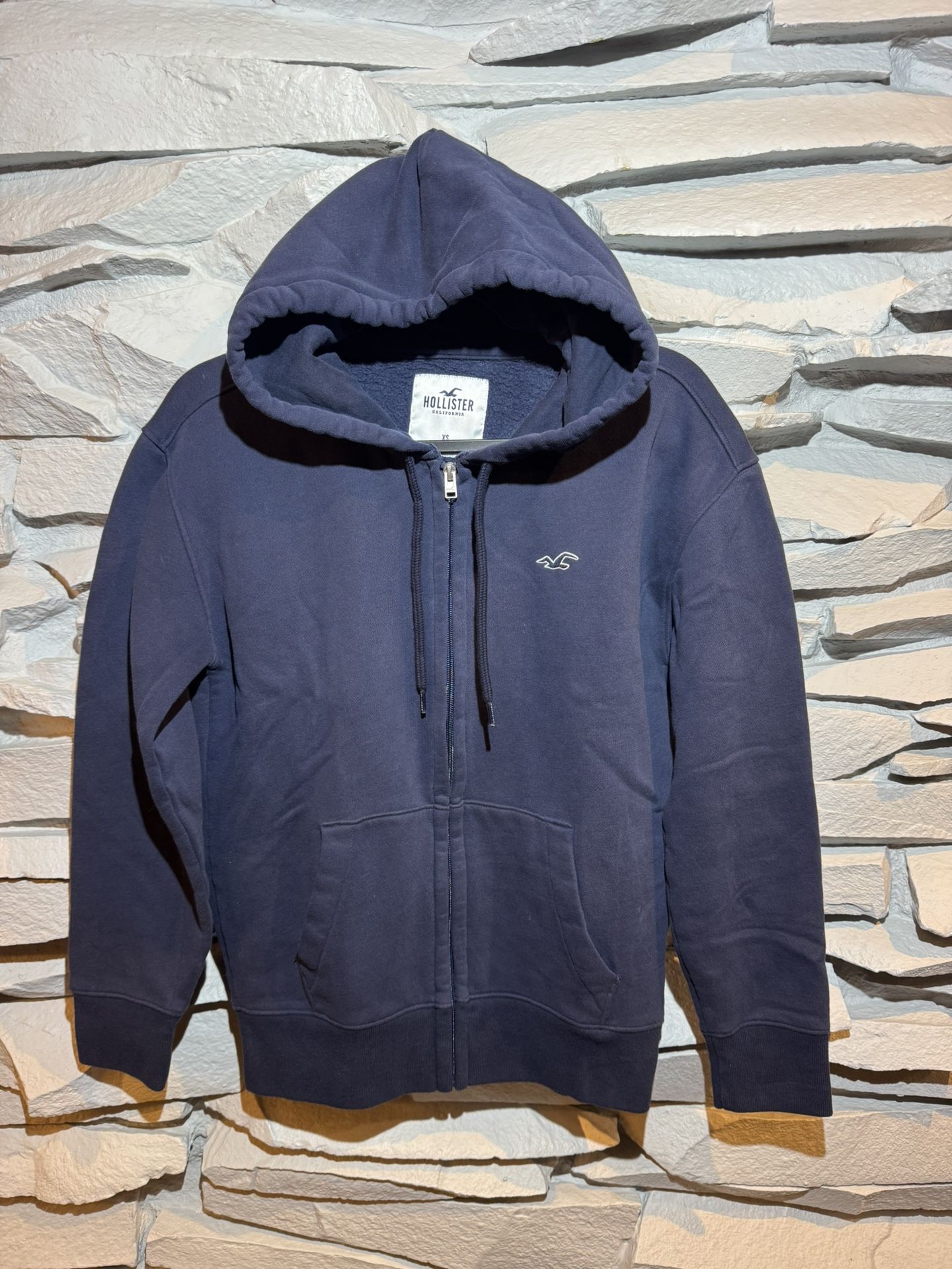 Hollister Plush Terry Fleece Zip Up Front Hoodie. Sz XS. Excellent Shape!