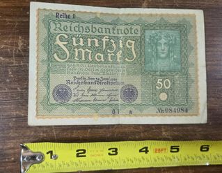 June 24, 1919 50 Mark Reichsbanknote from Germany Berlin