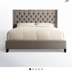 Queen Upholstery Bed Frame, Box Spring, & Mattress