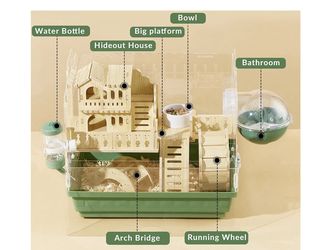 Hamster cage with accessories plus 8” running ball all brand new never used or even assembled
