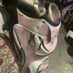 Ladies pink Golf Bag Tour Edge with club divider