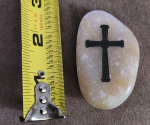 Engraved Cross Natural Stone Keepsake