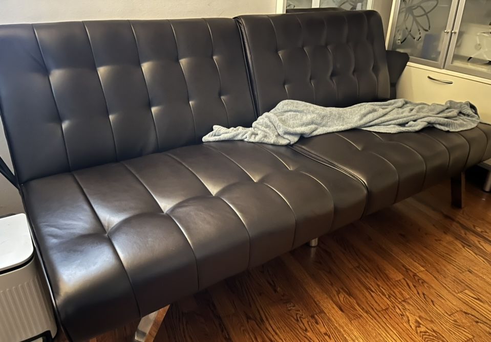 Futon Faux Leather Couch