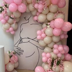 Backdrop Balloon Garland Cylinders Birthday Baptism Weddings Baby Shower Gender Reveal