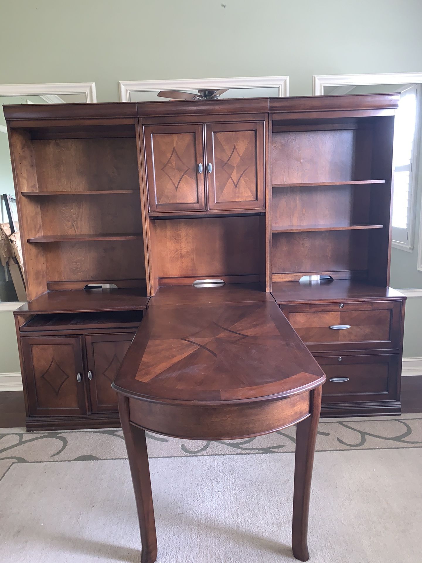 Wooden office hutch