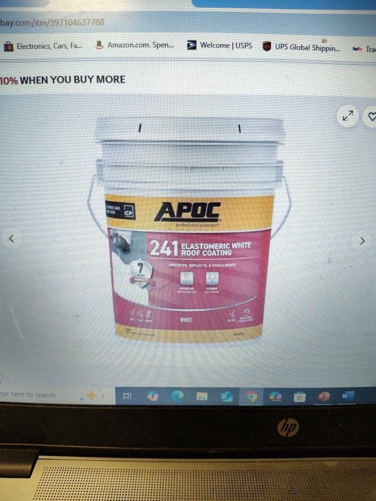 Elastomeric Roof Coating 4.75 Gal White - APOC AP-241