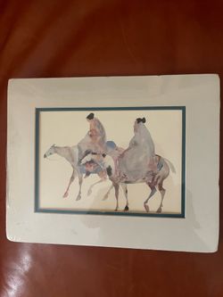 Carol Grigg Guardians water color litho print original 1980's new unframed with original protective plastic cover