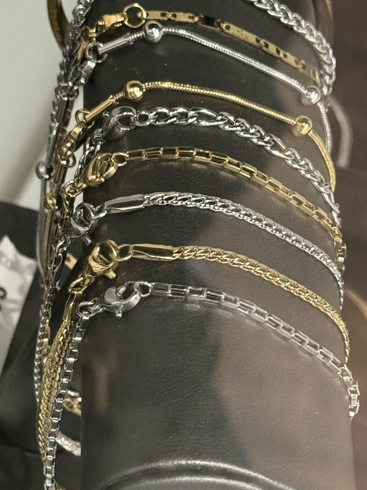 Stainless Bracelets White/Yellow Gold $5ea