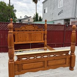 MCM CALI KING SIZE WOOD BED FRAME (Matching Dresser / cabinet sold Separately