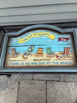 Beach scene sign ex cond 24”W 16”H