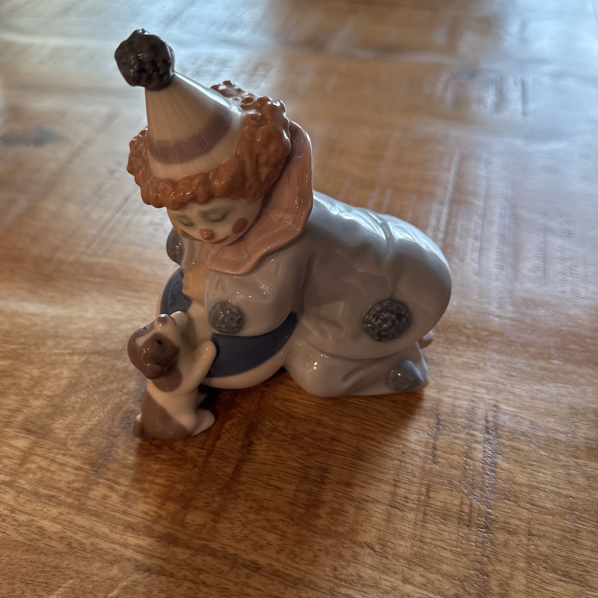 Clown Pierrot Joker, Puppy & Ball Lladró Porcelain