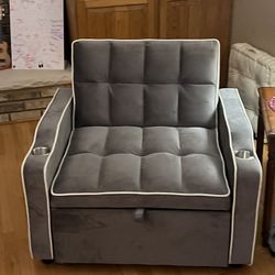 Convertible Sleeper Chair w/charging ports and phone holder
