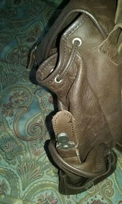 Brown genuine cowhide leather purse book bag