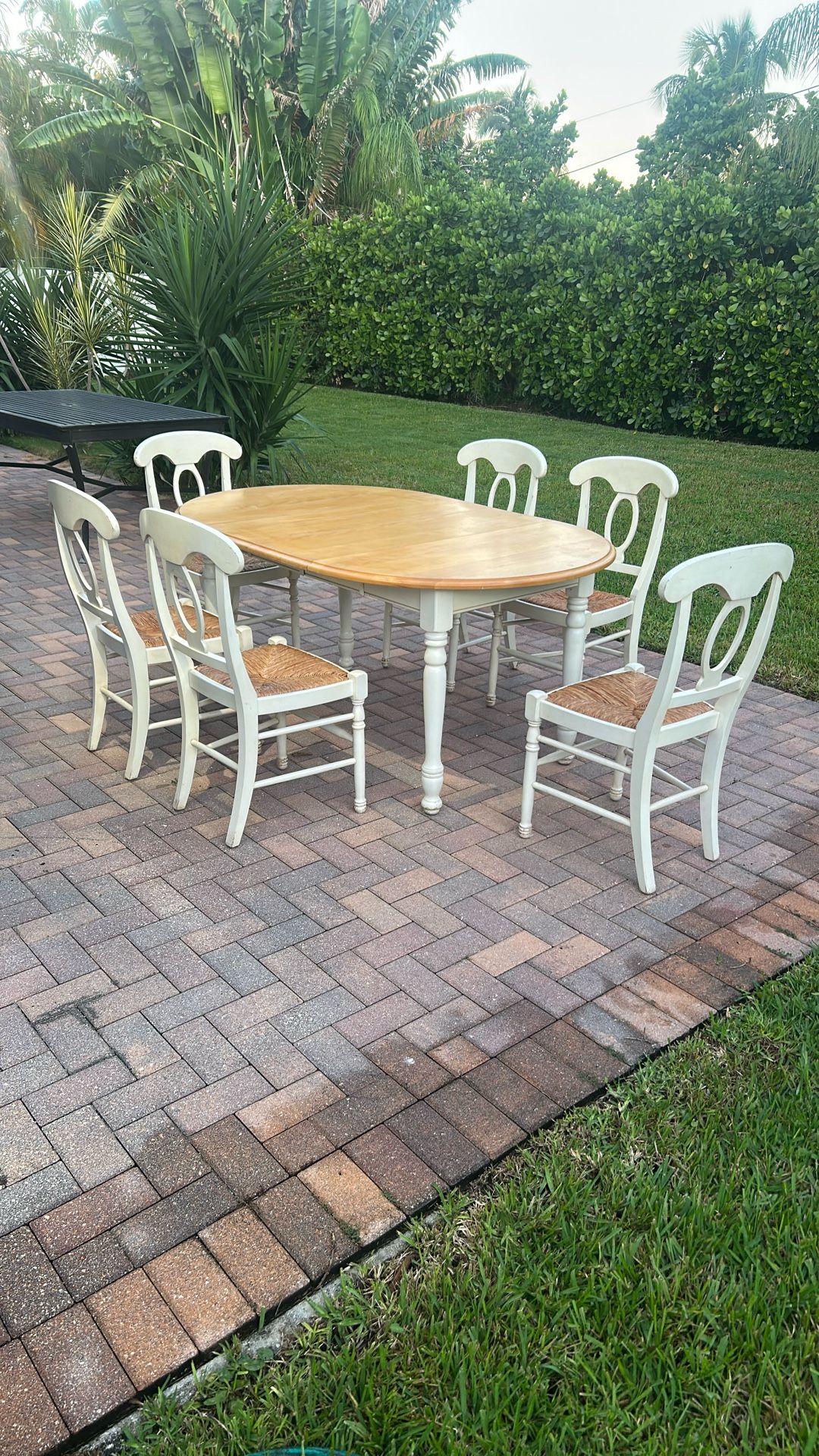 Wood Dining Table With 4 Chairs And 2 Extension Leafs