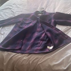 Bape Ursus Purple/Black flannel Longsleeve Button Up, Like New! Rare… authentic