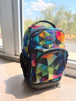 Tilami Rolling Backpack Colorful Geometric Print