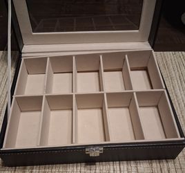 10-Slot Watch/Jewelry Box with Plastic Lid