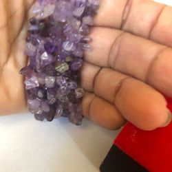 Amethyst stretch beaded bracelet size 7-7.5