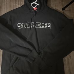 Black Supreme Cord Logo Hoodie