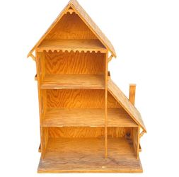 Vintage Handmade Wooden Dollhouse Bookcase Open Front Display Large 31x18x13"