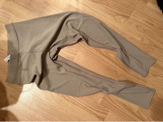 All yoga small ribbed high waisted leggings tan