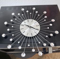 Starburst Wall Clock with Crystal Accents
