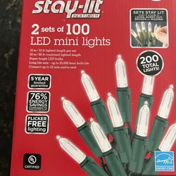 Sylvania Stay-Lit LED Christmas Lights- 200 Bulbs