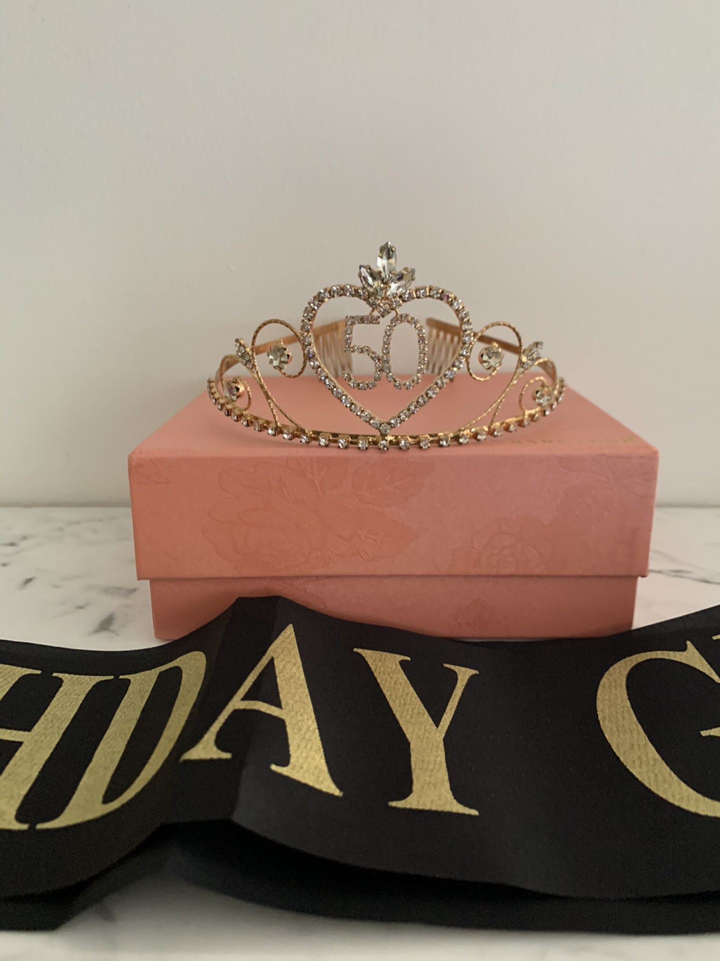 50th Birthday Crown , Sage, Pin Table Cover