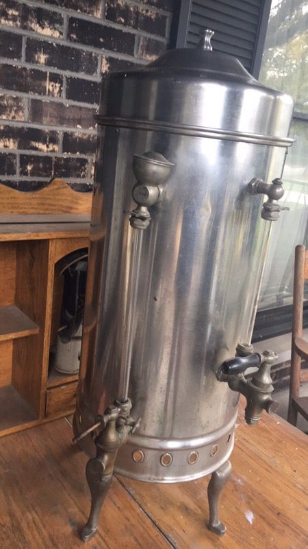 Antique coffee and hot water dispenser