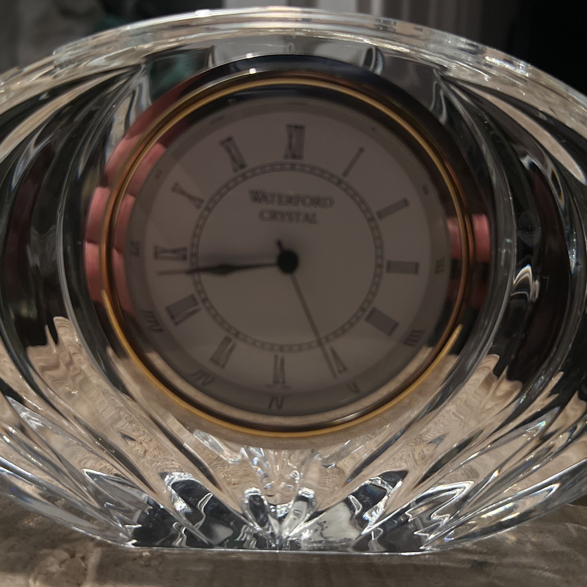 Vintage WATERFORD Crystal 6.5” Desk Mantel Clock