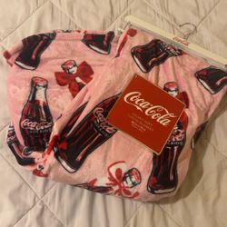 Coca Cola Pink Bow Christmas Throw Blanket, 60x70 in 