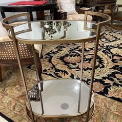 Beautiful Brass Gold Contemporary 2 Tiers Mirrored Bar Table🌷