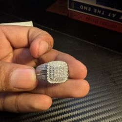 Size 10 925 Sterling Silver Moissanite Ring