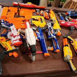 Nerf Guns And Accessories Lot