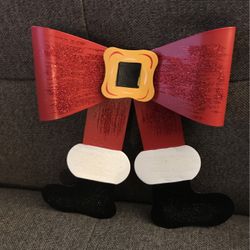 Metal Santa And Elf Bows New from Kirklands