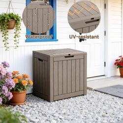 NEW!! 40 Gallon Outdoor Storage Box, Grey