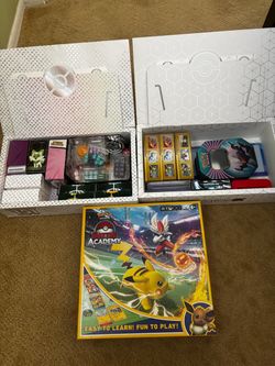 The actual pokemon card game set up