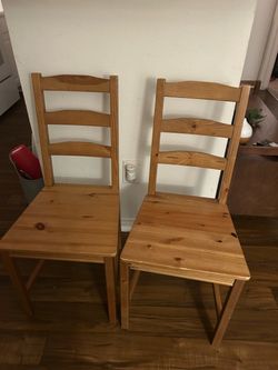Wooden Ladder-Back Dining Chairs Set of 2