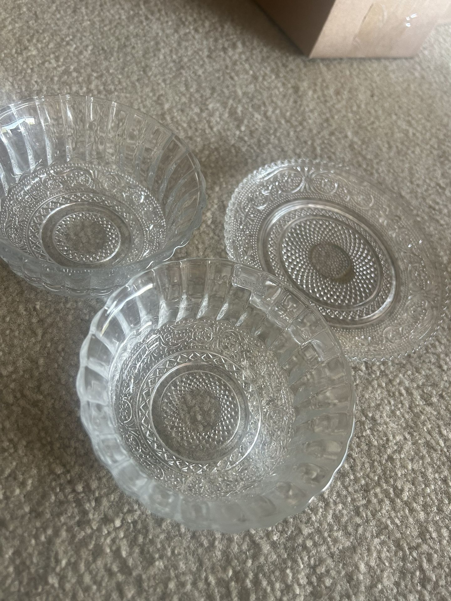 Valmont Vintage Cut Glass Berry Bowls