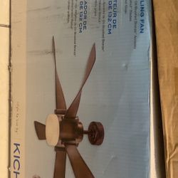52" Kichler Colerne Auburn Finish LED Ceiling Fan with Wall Control