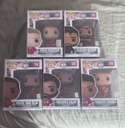 Liverpool FC Funko Pop Collection – Salah, Van Dijk, Firmino, Alisson, Henderson – Protectors Included